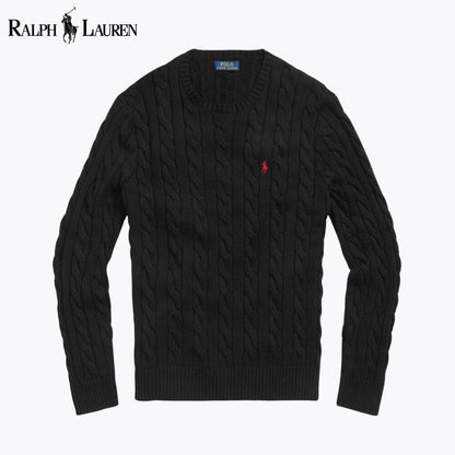 RL Cable-Knit Cotton Jumper Ralph Lauren Aurev Black S 