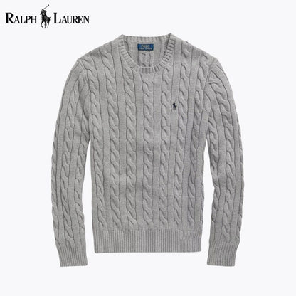 RL Cable-Knit Cotton Jumper Ralph Lauren Luxvian Grey S 