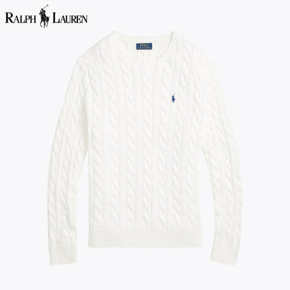 RL Cable-Knit Cotton Jumper Ralph Lauren Luxvian White S 