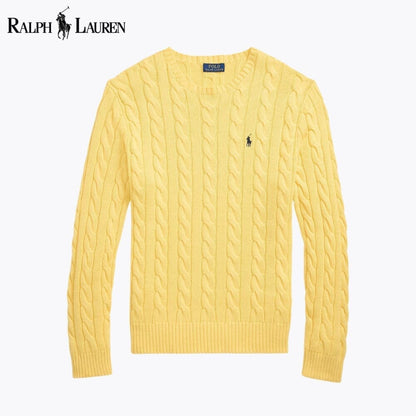 RL Cable-Knit Cotton Jumper Ralph Lauren Luxvian Yellow S 