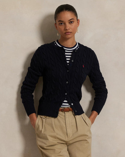 RL Cardigan | Cotton Cable-Knit Ralph Lauren Luxvian Black XS 