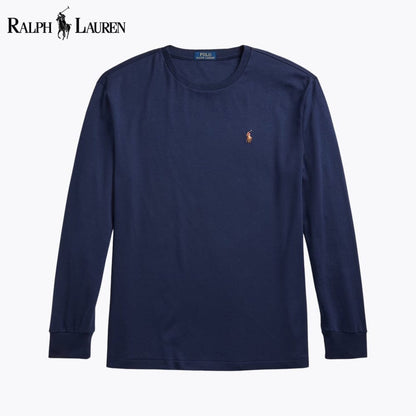 RL Classic Fit Soft Cotton Crewneck T-Shirt Ralph Lauren Luxvian Blue Navy S 