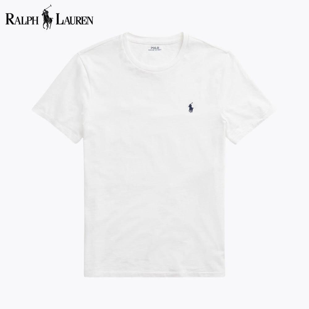 RL Custom Slim Fit Jersey Crewneck T-Shirt Ralph Lauren Aurev White S 