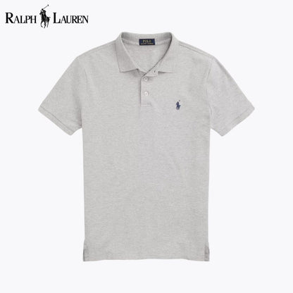 RL Custom Slim Fit Stretch Mesh Polo Shirt Ralph Lauren Aurev Gray S 