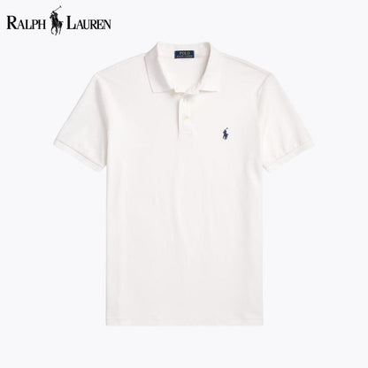 RL Custom Slim Fit Stretch Mesh Polo Shirt Ralph Lauren Aurev White S 