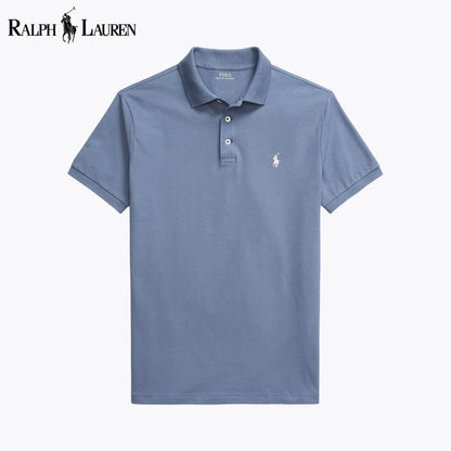 RL Custom Slim Fit Stretch Mesh Polo Shirt Ralph Lauren Luxvian Blue S 