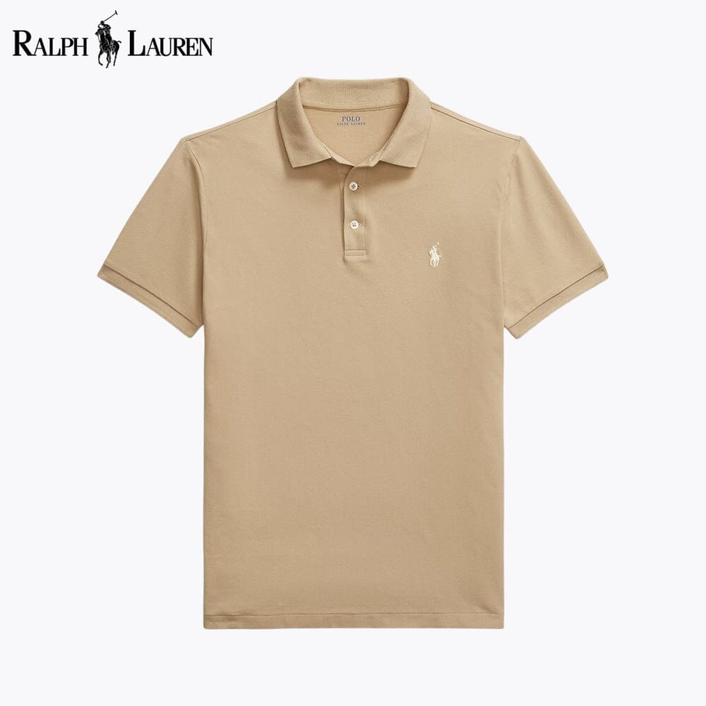 RL Custom Slim Fit Stretch Mesh Polo Shirt Ralph Lauren Luxvian Khaki S 