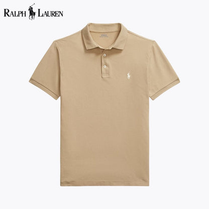 RL Custom Slim Fit Stretch Mesh Polo Shirt Ralph Lauren Luxvian Khaki S 
