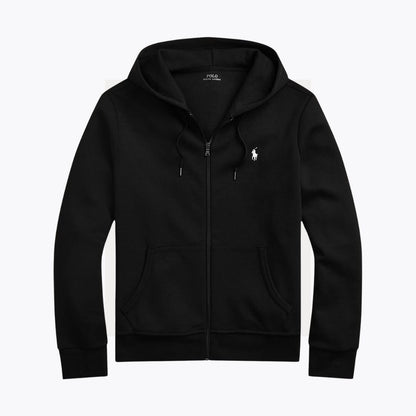 RL Double-Knit Full-Zip Hoodie Ralph Lauren Luxvian Black S 
