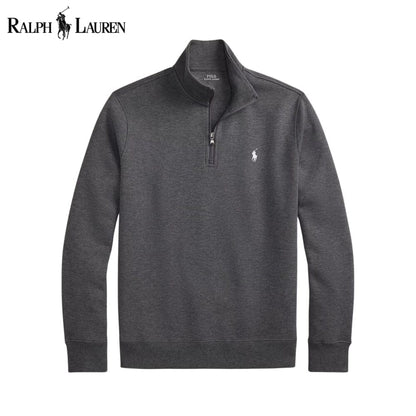 RL Double-Knit Mockneck Pullover Ralph Lauren Aurev Barclay Heather S 