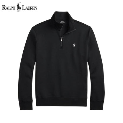 RL Double-Knit Mockneck Pullover Ralph Lauren Aurev Black S 