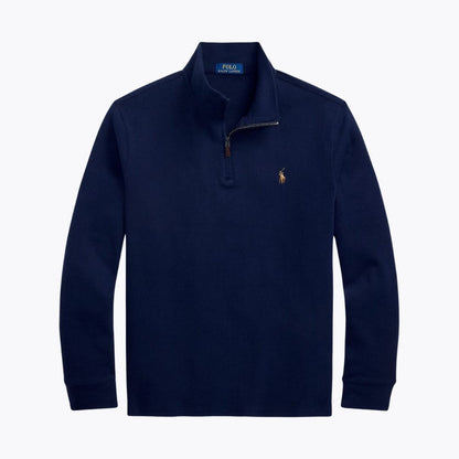 RL Estate-Rib Quarter-Zip Pullover Ralph Lauren Luxvian Cruise Navy S 