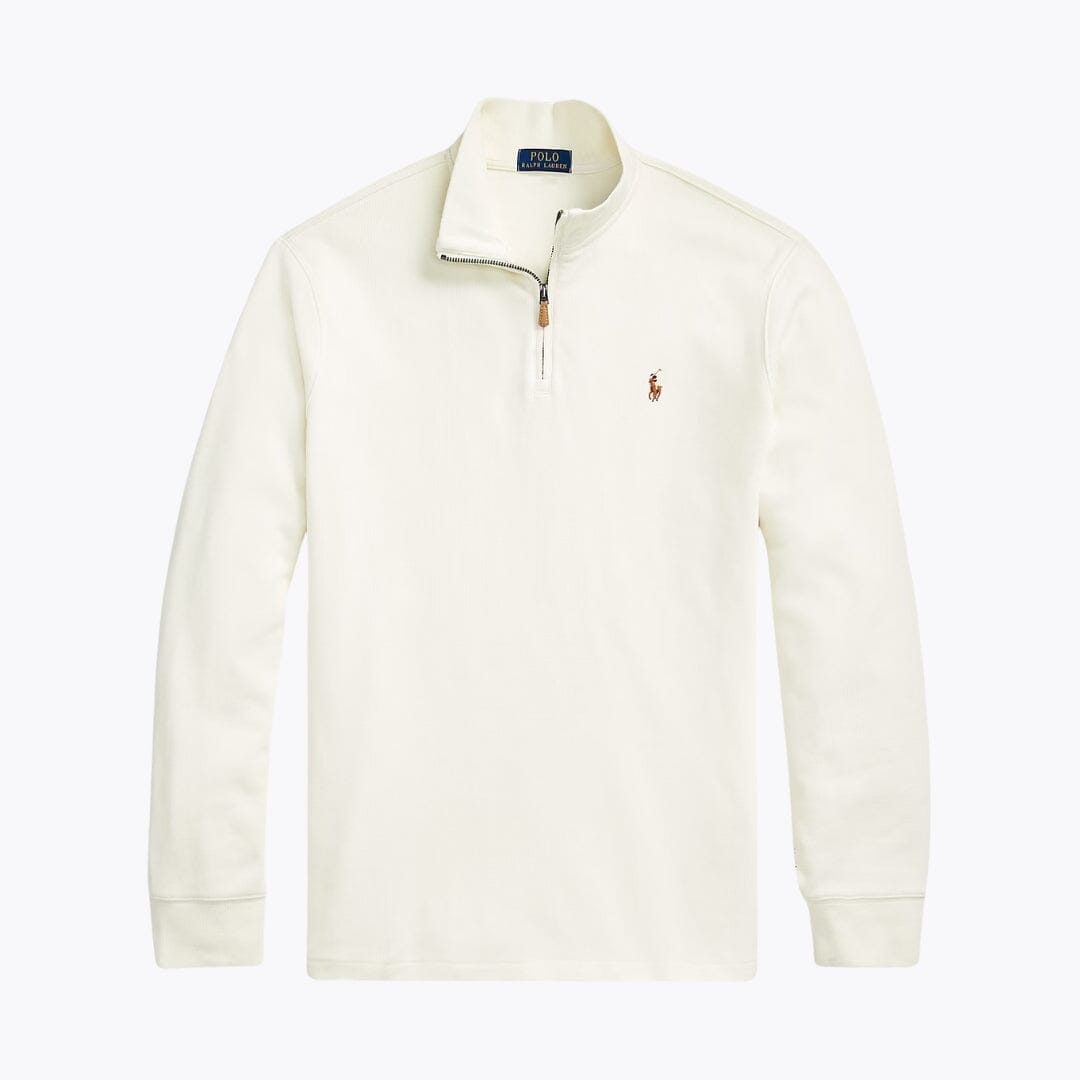 RL Estate-Rib Quarter-Zip Pullover Ralph Lauren Luxvian Parchment Cream S 