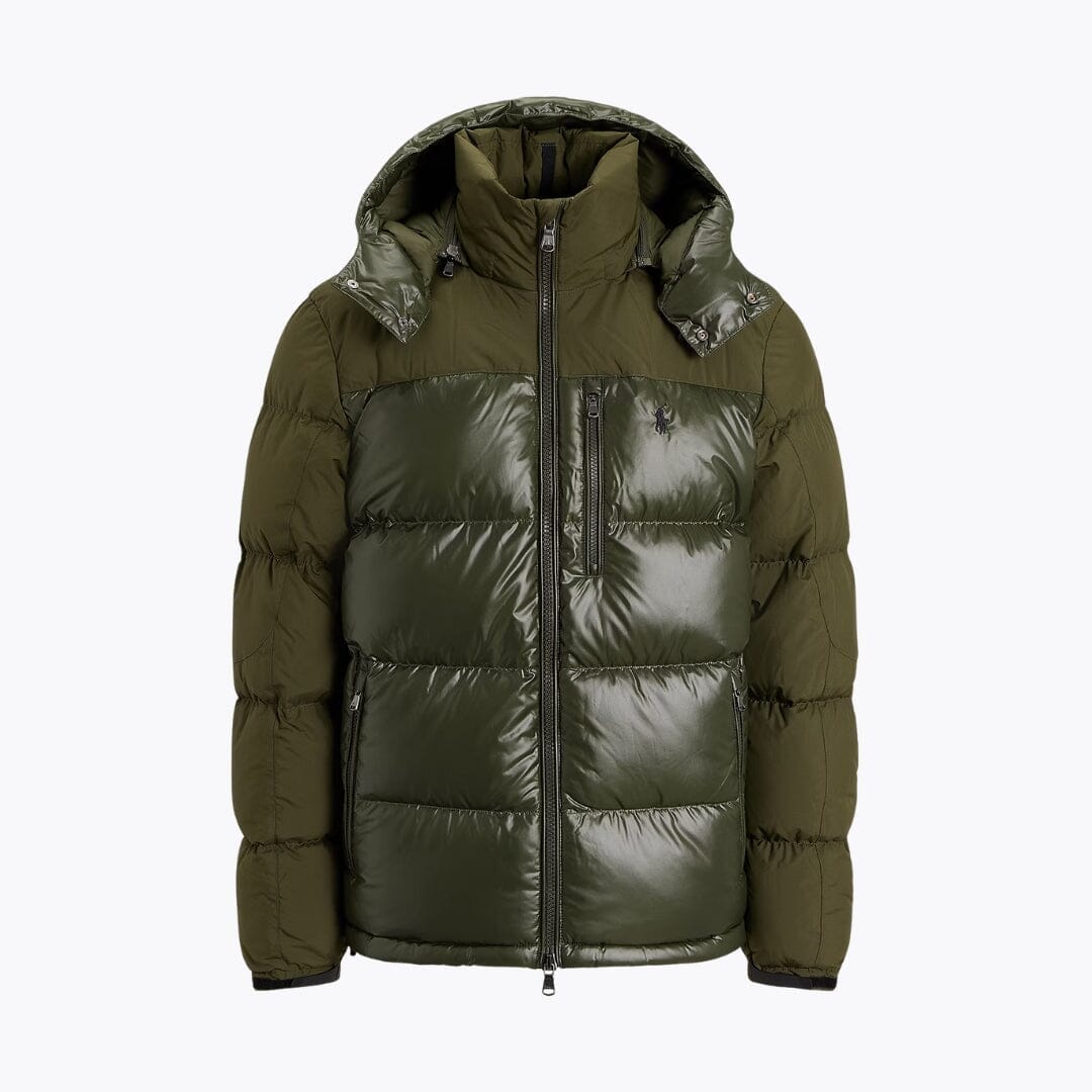 RL Gorham Two-Tone Down Jacket Ralph Lauren Luxvian Dark Loden Matte S 
