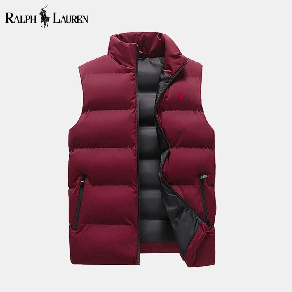 RL Insulated Down Puffer Waistcoat Ralph Lauren Luxvian Military Red S 