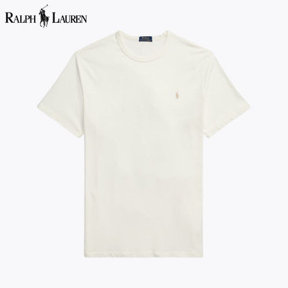 RL Jersey Crewneck T-Shirt Ralph Lauren Luxvian Cream S 