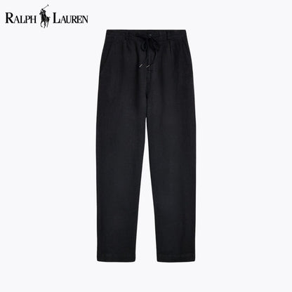 RL Lateef Relaxed Fit Pleated Linen Pant Ralph Lauren Luxvian Black 28 