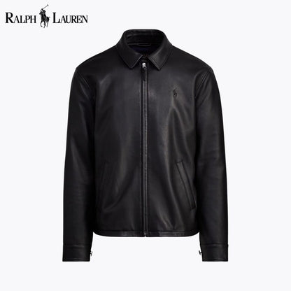 RL Leather Jacket Ralph Lauren Aurev Black S 