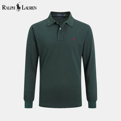 RL Long Slim Fit Dress Shirt Ralph Lauren Aurev Green S 