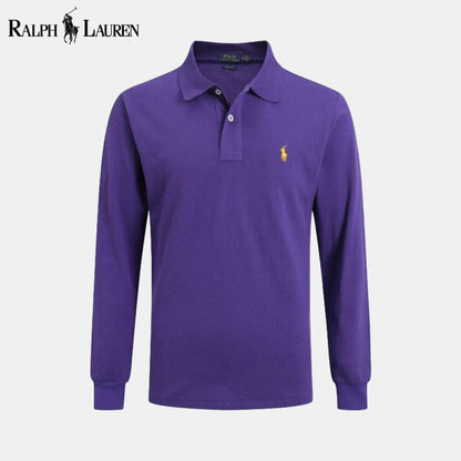RL Long Slim Fit Dress Shirt Ralph Lauren Aurev Purple S 