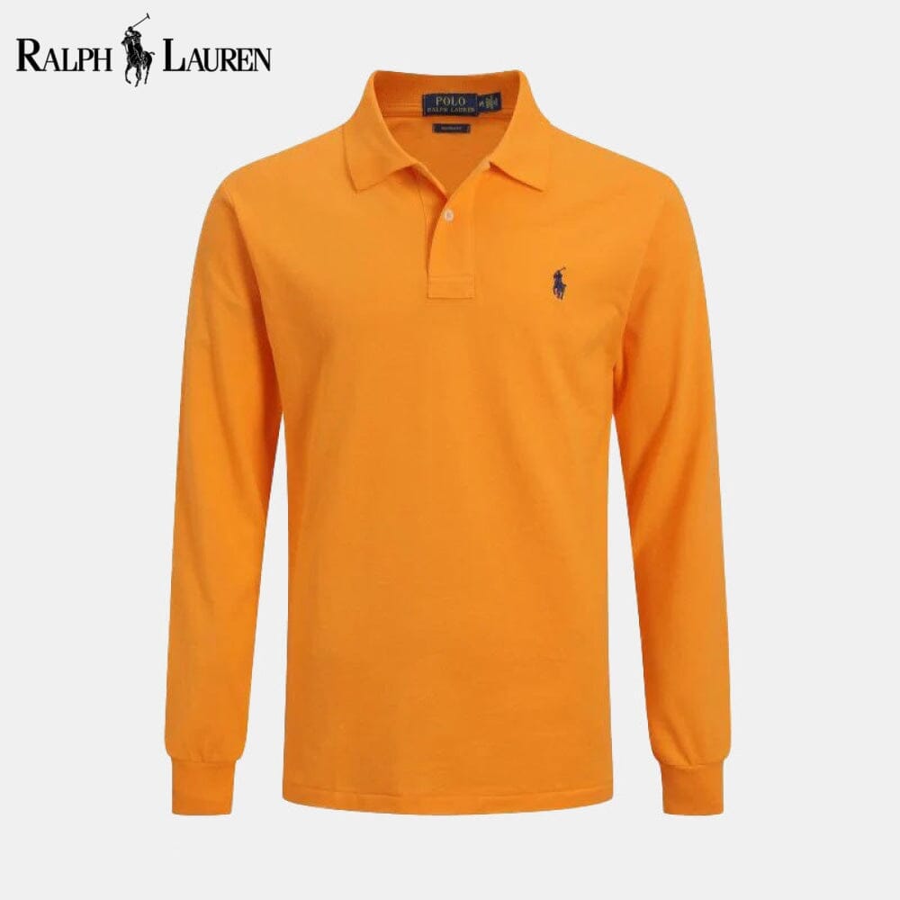 RL Long Slim Fit Dress Shirt Ralph Lauren Luxvian Orange S 