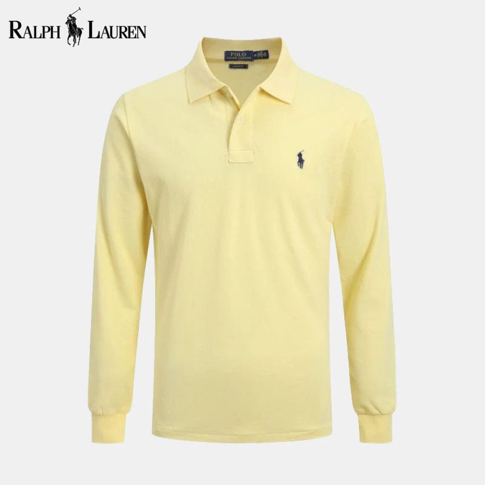 RL Long Slim Fit Dress Shirt Ralph Lauren Luxvian Yellow S 