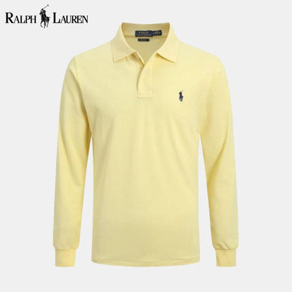 RL Long Slim Fit Dress Shirt Ralph Lauren Luxvian Yellow S 