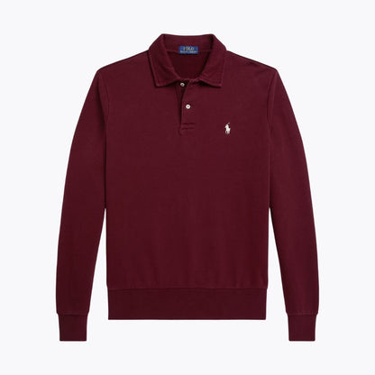 RL Loopback Fleece Collared Sweatshirt Ralph Lauren Luxvian Classic Wine S 
