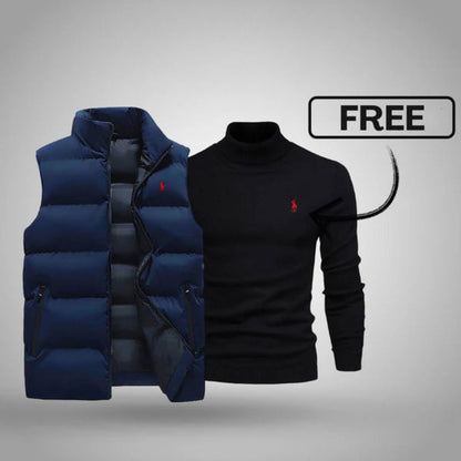 RL Men's Vest + Free Sweater (Clearance) Ralph Lauren Luxvian Blau Schwarz M