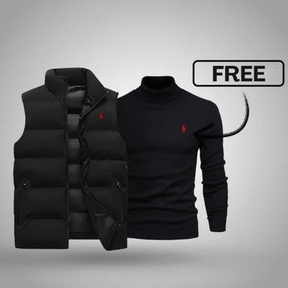 RL Men's Vest + Free Sweater (Clearance) Ralph Lauren Luxvian NoirSchwarz Schwarz M