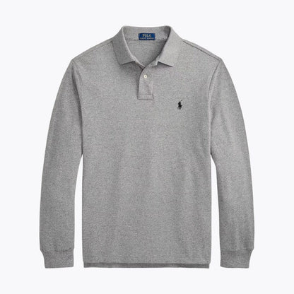 RL Mesh Long-Sleeve Polo Shirt Ralph Lauren Aurev Canterbury Heather S 
