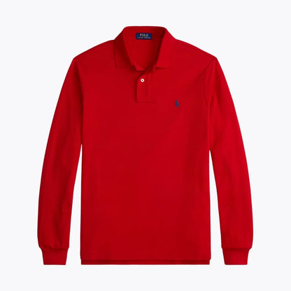 RL Mesh Long-Sleeve Polo Shirt Ralph Lauren Luxvian Red S 