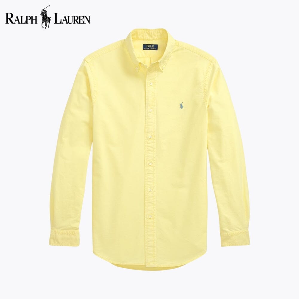 RL Slim Fit Garment-Dyed Oxford Shirt Ralph Lauren Aurev Yellow S 