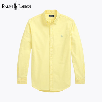 RL Slim Fit Garment-Dyed Oxford Shirt Ralph Lauren Aurev Yellow S 