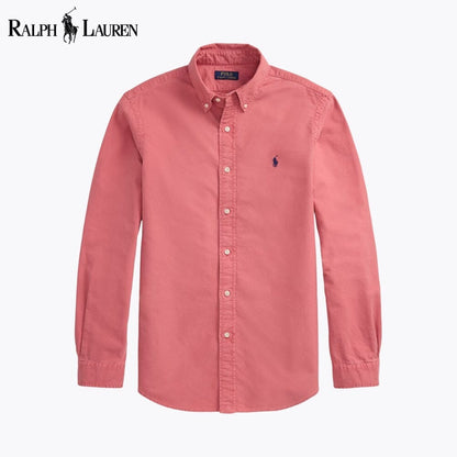 RL Slim Fit Garment-Dyed Oxford Shirt Ralph Lauren Luxvian Berry S 