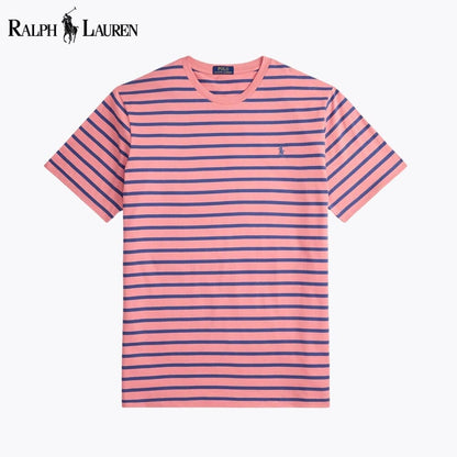 RL Striped Jersey Crewneck T-Shirt Ralph Lauren Luxvian Rose/Old Royal S 