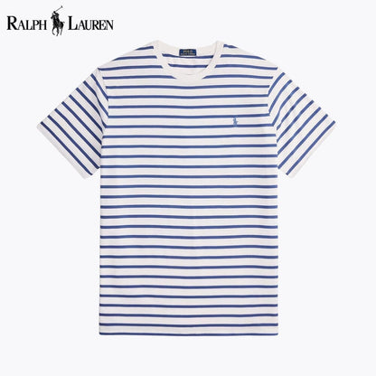 RL Striped Jersey Crewneck T-Shirt Ralph Lauren Luxvian White/Old Royal S 