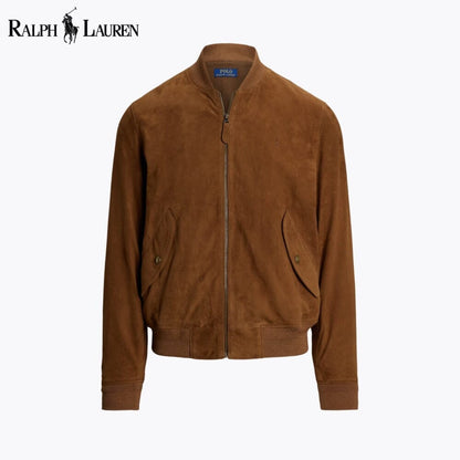 RL Suede Bomber Jacket Ralph Lauren Aurev Country Brown S 