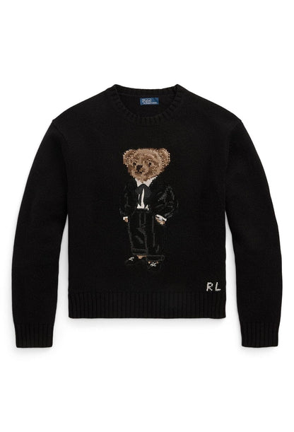 RL Sweater | Black Polo Bear Ralph Lauren Luxvian 