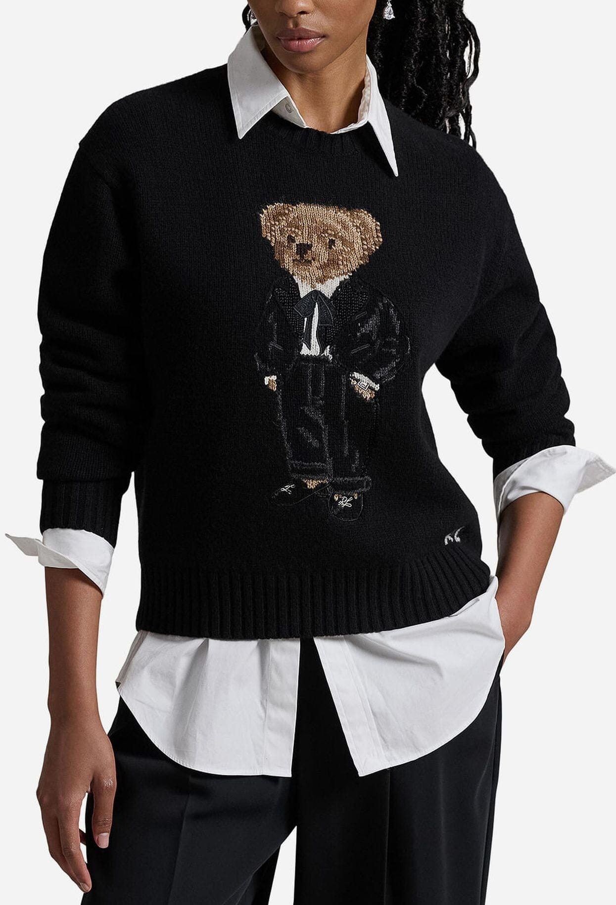 RL Sweater | Black Polo Bear Ralph Lauren Luxvian 