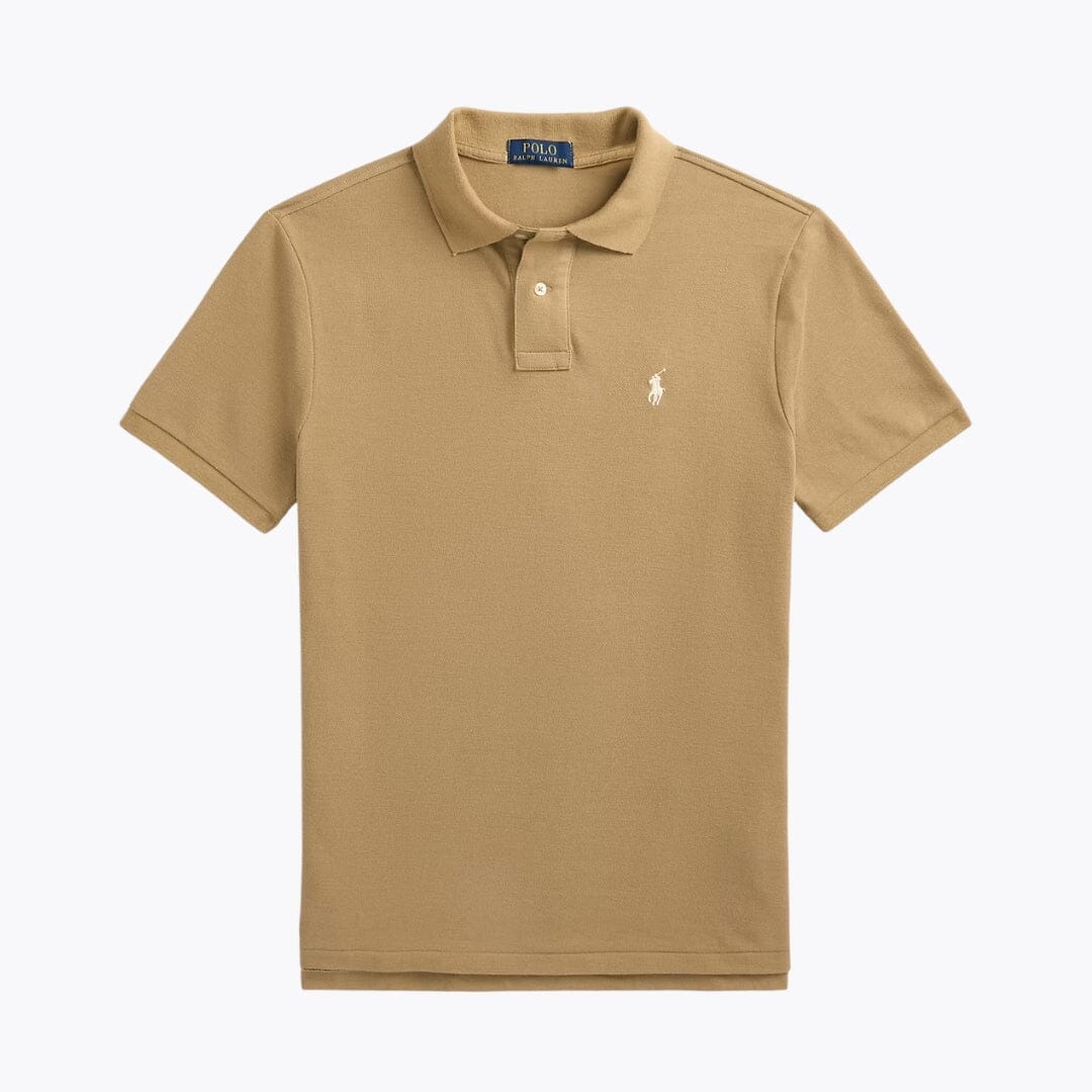 RL The Iconic Mesh Polo Shirt Ralph Lauren Aurev Cafe Tan S 