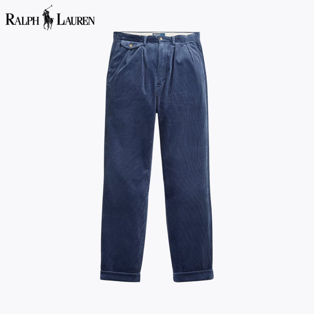 RL Whitman Relaxed Fit Corduroy Pant Ralph Lauren Aurev Blue Navy 28 