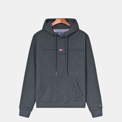 TH Premium Cotton Hoodie Tommy Hilfiger Luxvian Dark Gray S 