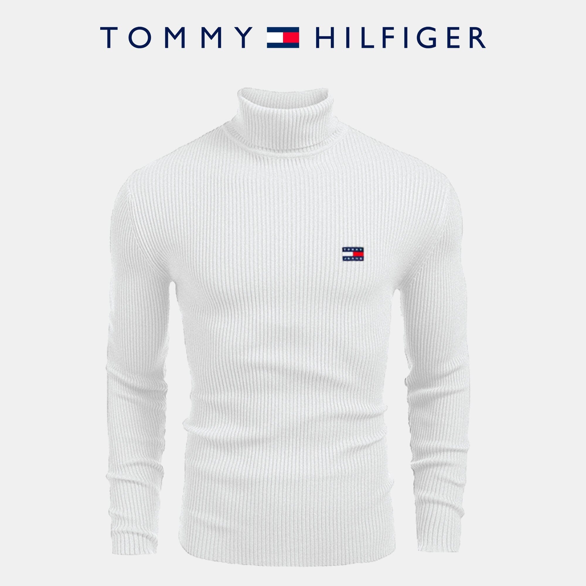 TH Turtleneck Sweater Tommy Hilfiger Luxvian White M 